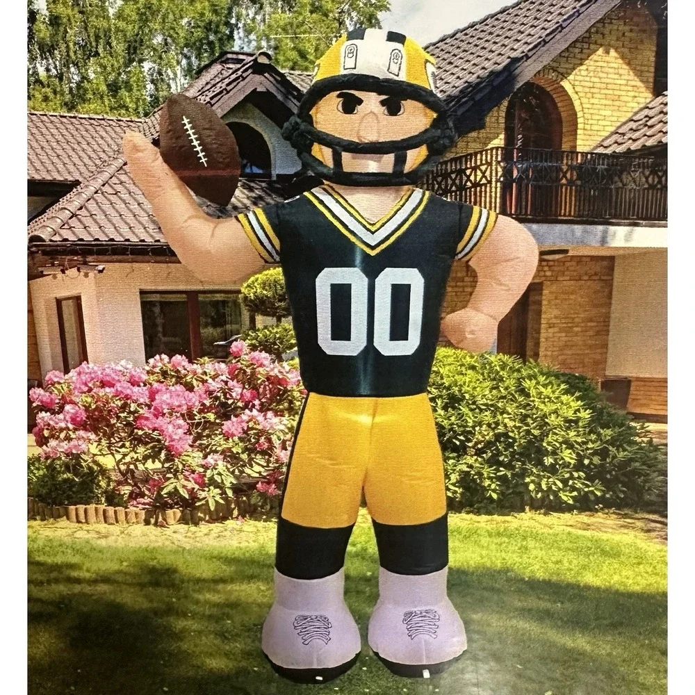 Green Bay Packers Airblown Inflatable Football Player Mascot LED Lit 7' Tall NFL